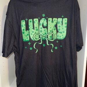 Lucky Graphic Tee - Black and Green